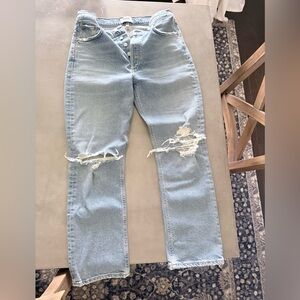 Agolde Riley high rise straight crop Button-Fly Jeans